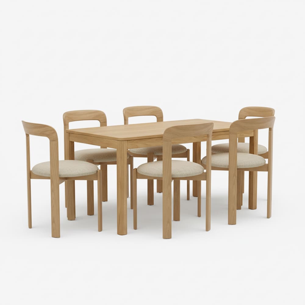 Комплект Стол Бруклин нераздвижной + стулья Патрик с кантом 6&nbspшт